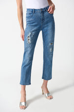 Crop Slim Fit Embellished Jean