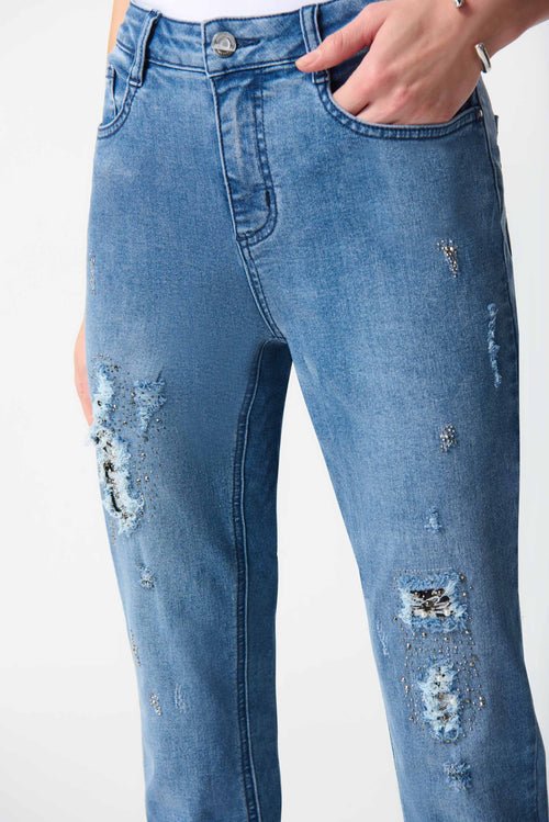 Crop Slim Fit Embellished Jean