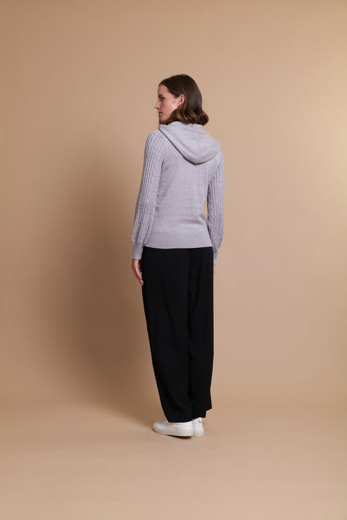Hooded Cable Knit Jumper