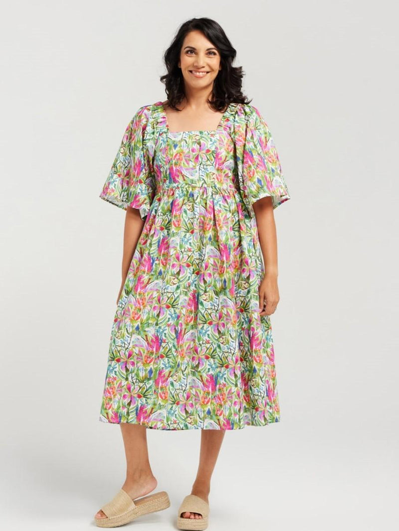 Blackstone Linen Blend Floral Dress