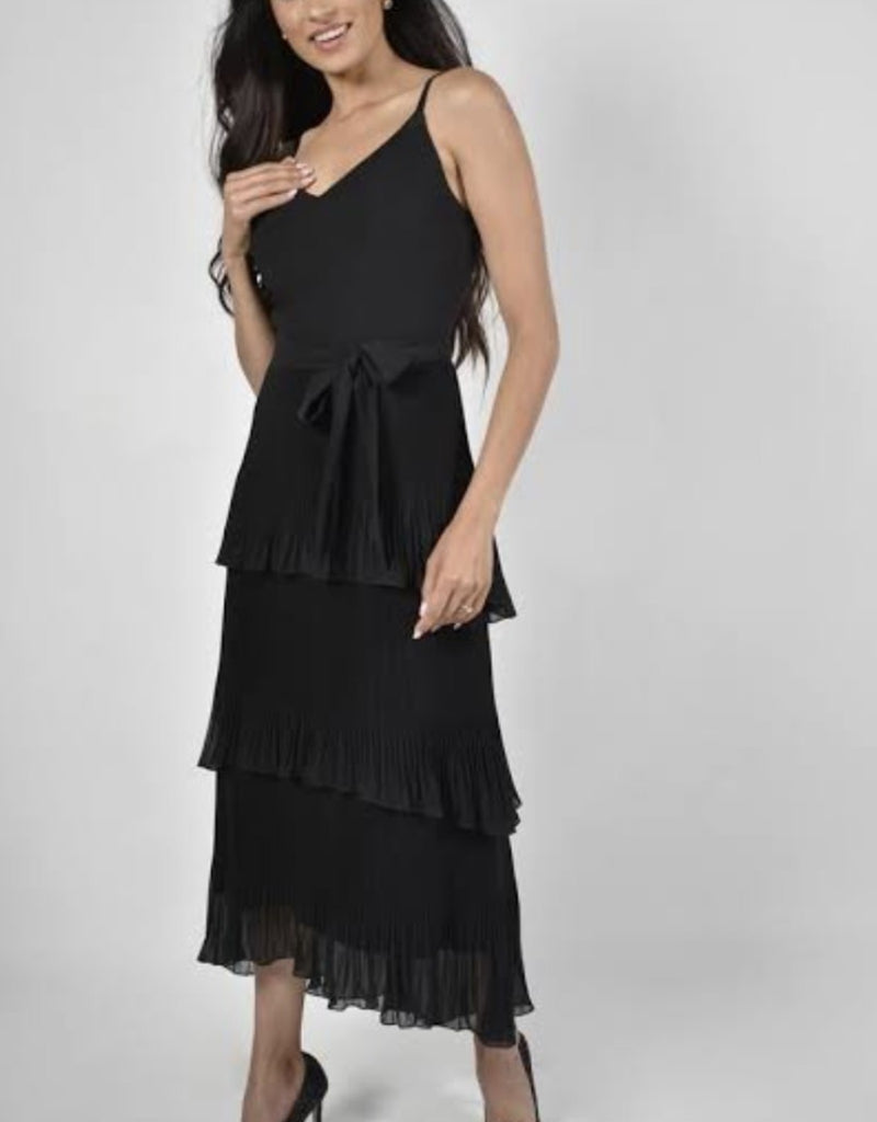 pleated tiered dress